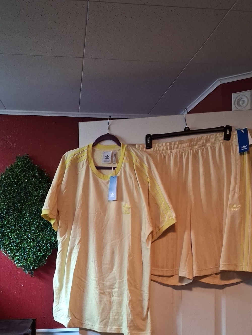 Adidas Yellow Athletic Tee & Shorts Set